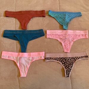 NWT Victoria Secret Size small women's thong panties lot of 6